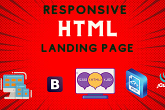 create a responsive HTML landing page design