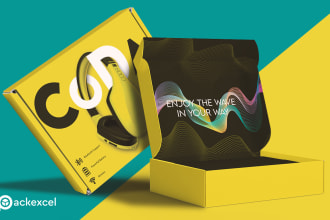 do epic mailer box design or any product packaging design with 3d mockup