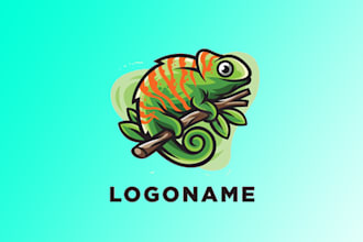 design outstanding chameleon sport mascot logo with express delivery