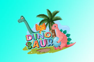 design creative dinosaur word logo for your business
