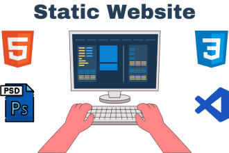 build responsive, static website or HTML landing page