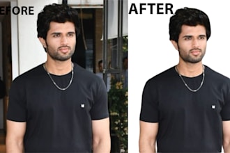 do high end retouching, bg removal, image editing in photoshop
