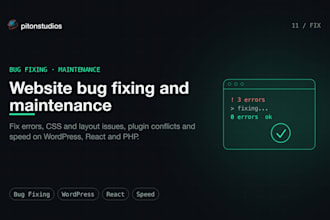 fix website bugs and provide fast maintenance support