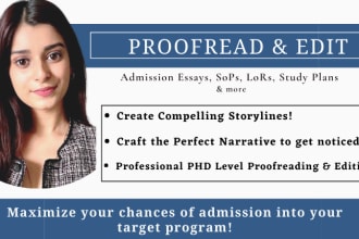 edit your admission essays, personal statements, or statement of purpose