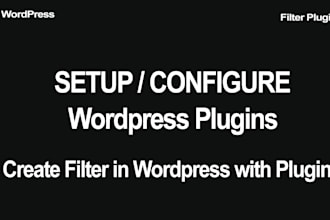 setup, configure any filter plugin in wordpress site
