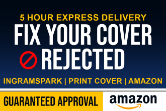 fix rejected book cover or design amazon kdp cover and kindle book cover design