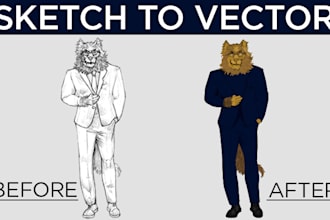 convert your image to vector, sketch to vector, vector tracing