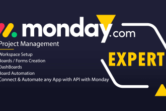 be your monday expert, can automate monday CRM with any applications with API