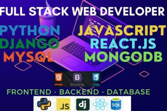 do python, django, react website as a full stack developer