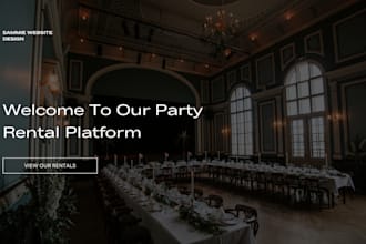 design party rentals website, event rentals website or party