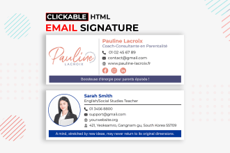 make custom HTML email signature for outlook,gmail and apple