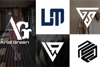 design gym, monogram, initial letters clothing brand logo