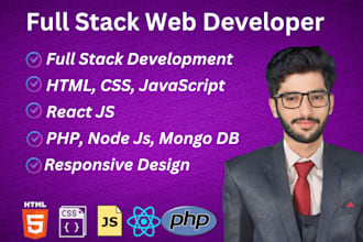 create stunning websites with HTML, CSS, javascript,PHP and react js