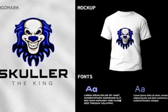 make minimalist mascot, vintage or retro skull logo