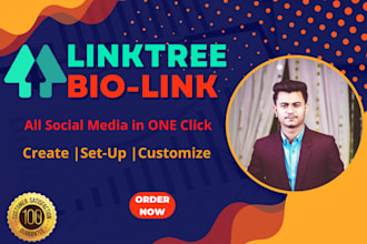 setup instagram profile bio with linktree bio link, landing page