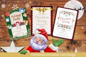 do christmas card, party invitations, greeting card design