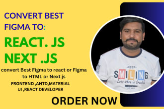 convert best figma to react or figma to HTML or next js