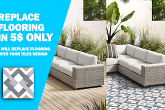 replace interior, flooring, and walls with your tiles