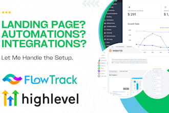 create your landing page, sales funnel, automation with flowtrack or gohighlevel