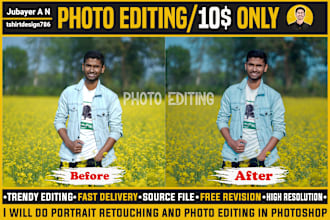 do portrait retouching and photo editing in photoshop