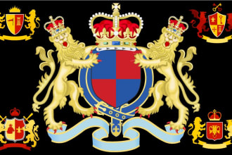 design, luxury, heraldic, vintage, custom coat of arms family crest logo