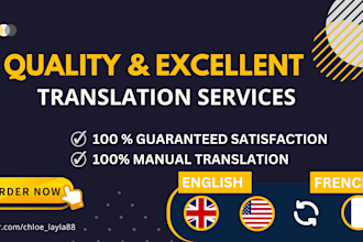 manually translate french to english and english to french