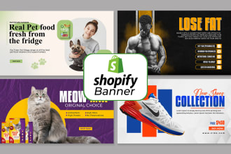 design shopify banner, web banner, hero image, google banner and header