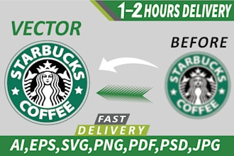 do perfectly your logo edit, redraw, resize and color change