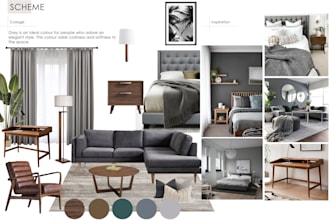 create interior design with mood board and shopping list