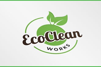 be make clean house, janitorial or commercial cleaning service logo