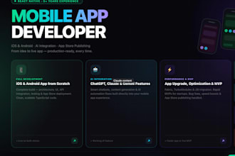 develop a professional react native mobile app for ios and android