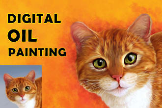 draw digital oil painting portrait for your photo