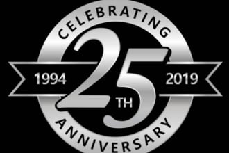 do elegant anniversary logo design with unlimited revision