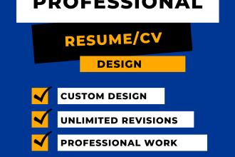 design modern and professional resume,CV