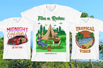 make retro vintage graphics tshirt design