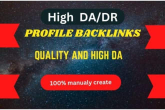manually build high quality SEO profile backlinks