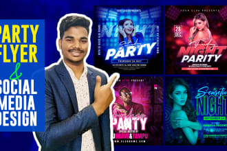 design party, event, church flyer and social media post
