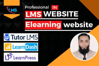 design wordpress lms website  with tutor lms, learndash or learnpresh