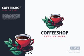 design good looking cafe logo with original concept