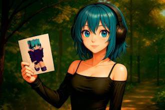 turn your minecraft roblox skin into anime art