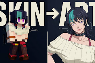 turn your minecraft roblox skin into anime art