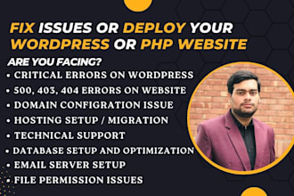 fix any error or deploy any wordpress php website on hosting