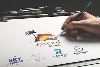 professional and unique travel logo design  fast delivery
