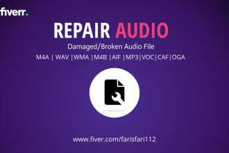 repair corrupted m4a , wma , wav , voc audio files