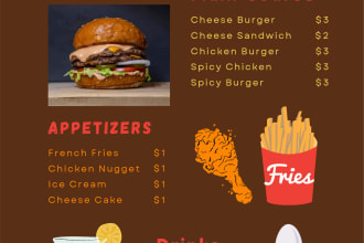 create a food menu design restaurant menu design