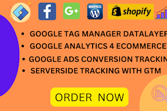setup or fix google ads enhanced conversion and ga4 ecommerce tracking with GTM