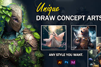 draw fantasy concept art of anything you want