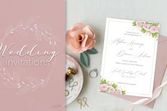 create elegant and personalised wedding invitations with watercolour florals