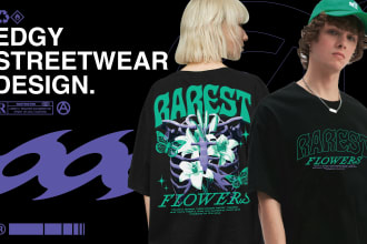 design edgy and artsy y2k, futuristic streetwear clothing