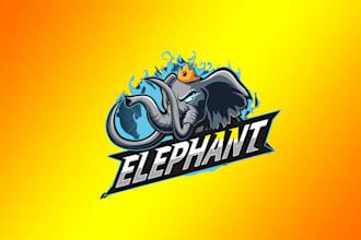 design high quality giant elephant king mascot logo with satisfaction guaranteed